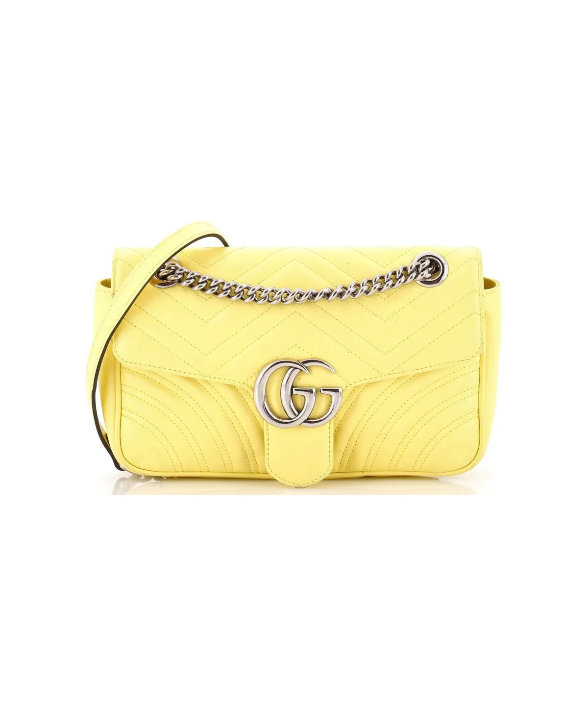 Pre-Owned Gucci Small Gg Marmont Flap Bag Matelasse Leather