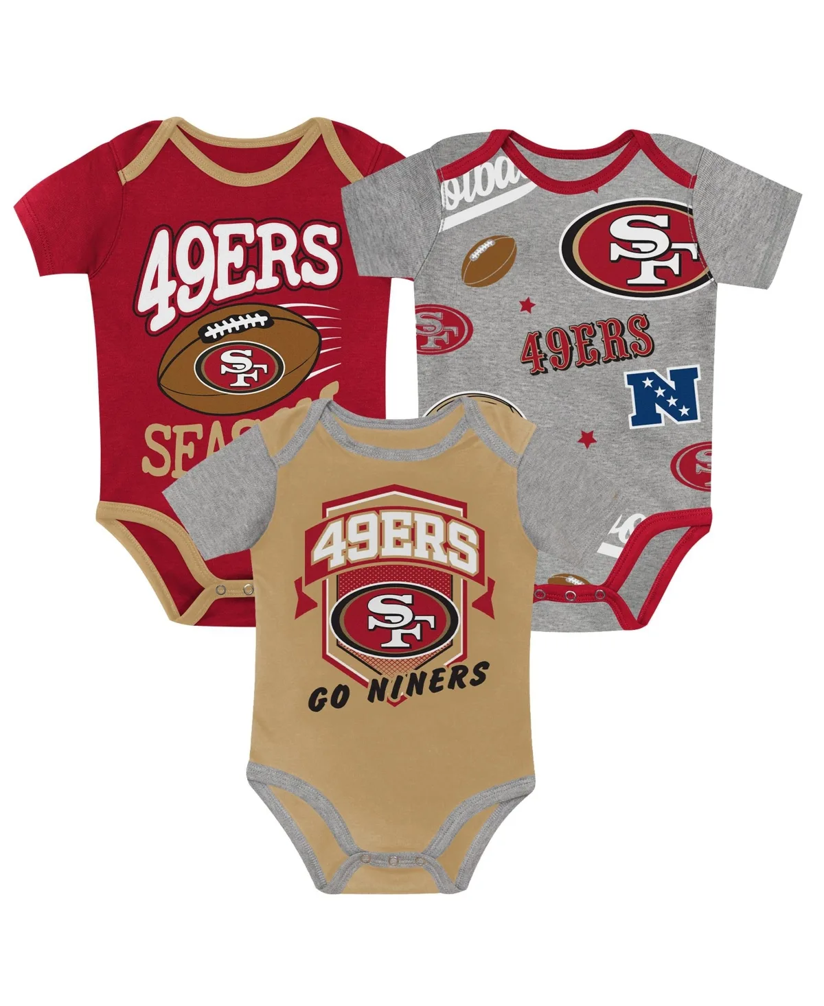 San Francisco 49ers First Round Pick Bodysuits, 3-Piece Set by Outerstuff