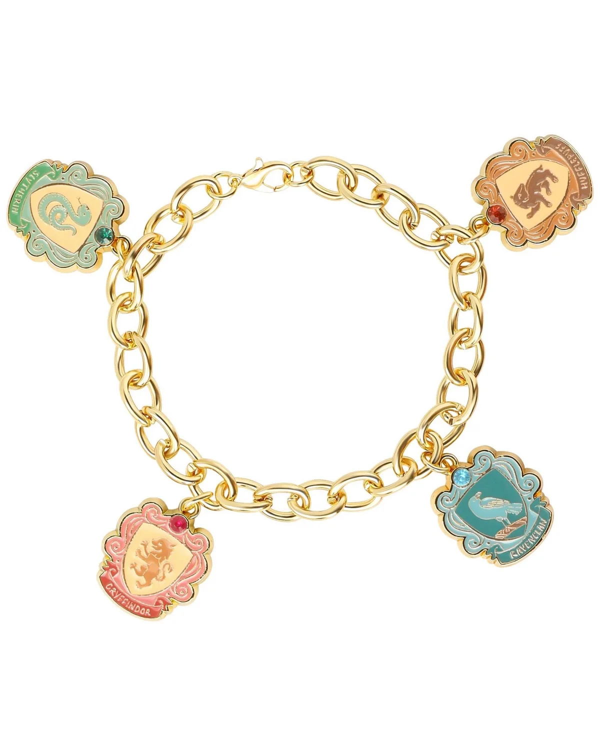 Crystal Gold-Tone Hogwarts House Charms Bracelet by Harry Potter