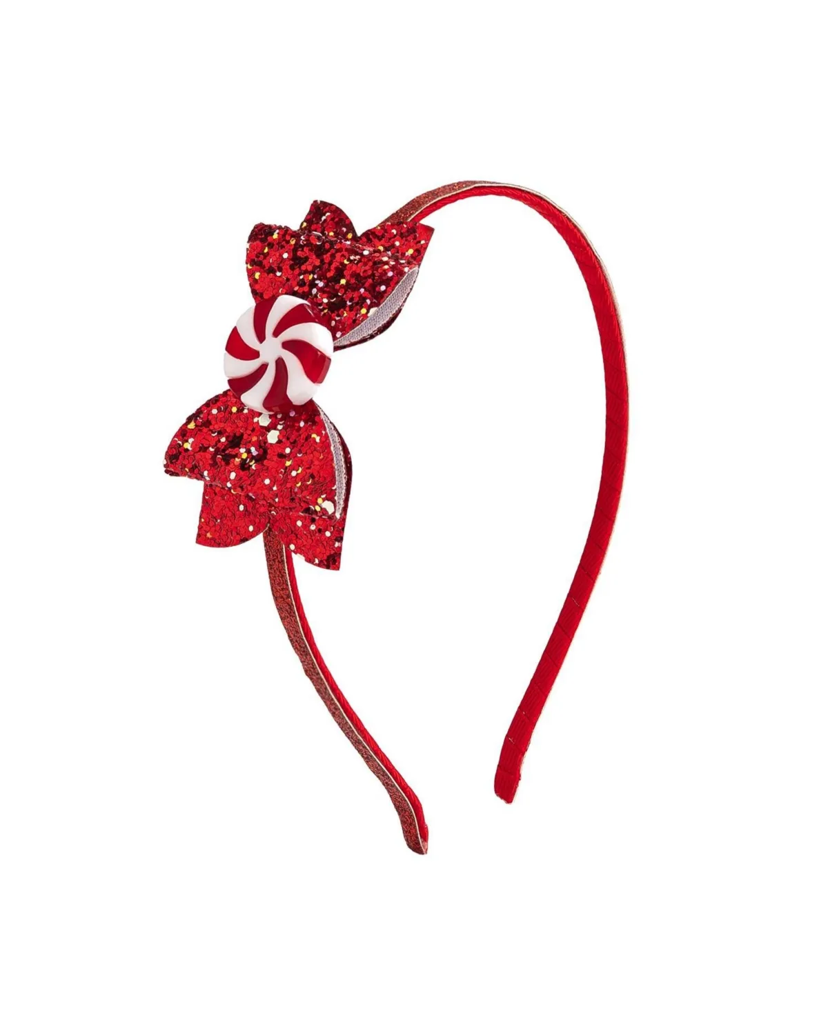 Peppermint Glitter Christmas Bow Headband by Sweet Wink