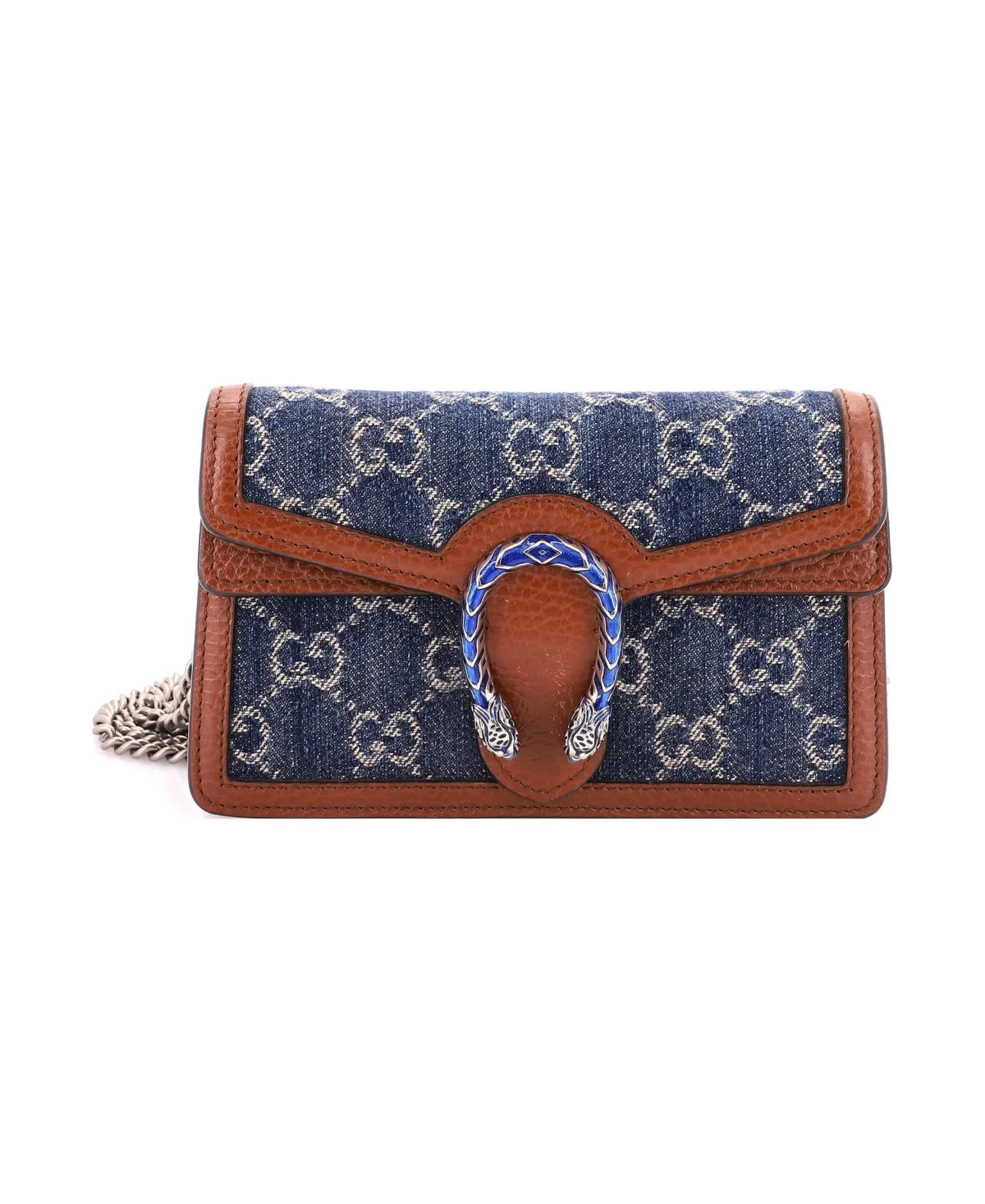 Pre-Owned Gucci Super Mini Dionysus Bag Gg Denim by Gucci
