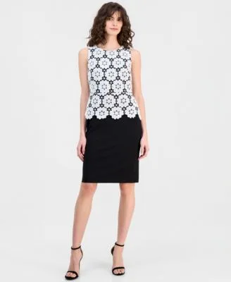 Lace Sleeveless Sheath Dress by Anne Klein
