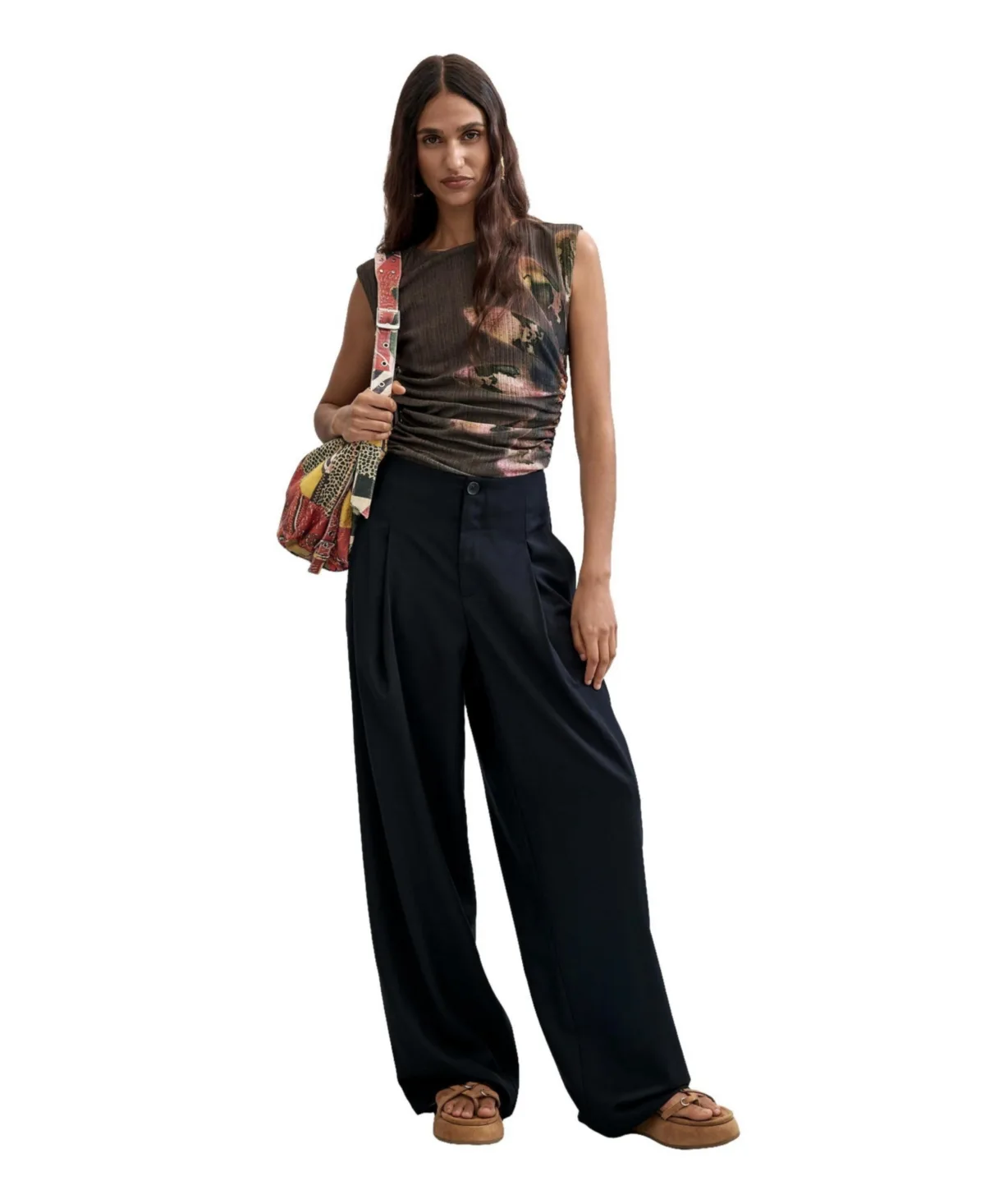 Long Pleated Trousers by Desigual