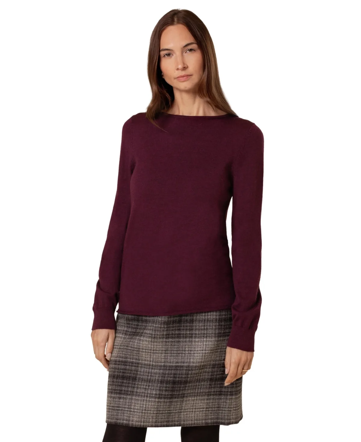 Merino Fine Knit Boat Neck Jumper by Celtic & Co