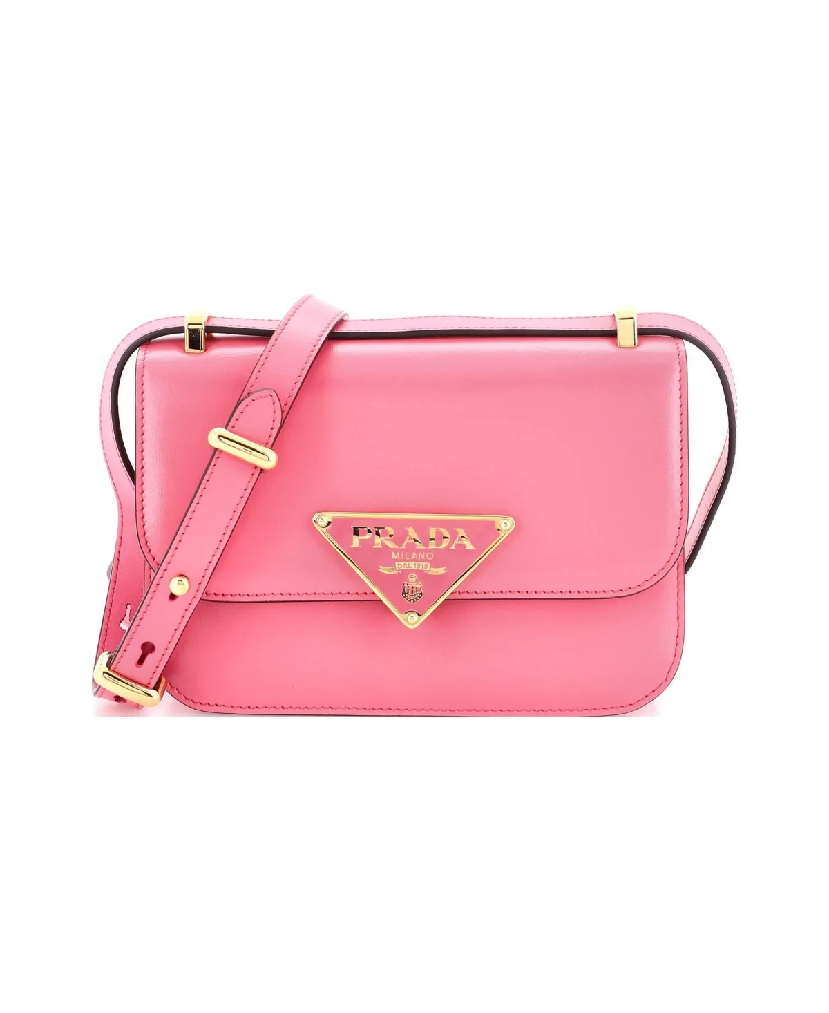 Pre-Owned Prada Small Embleme Triangle Logo Flap Bag Soft Calfskin by Prada