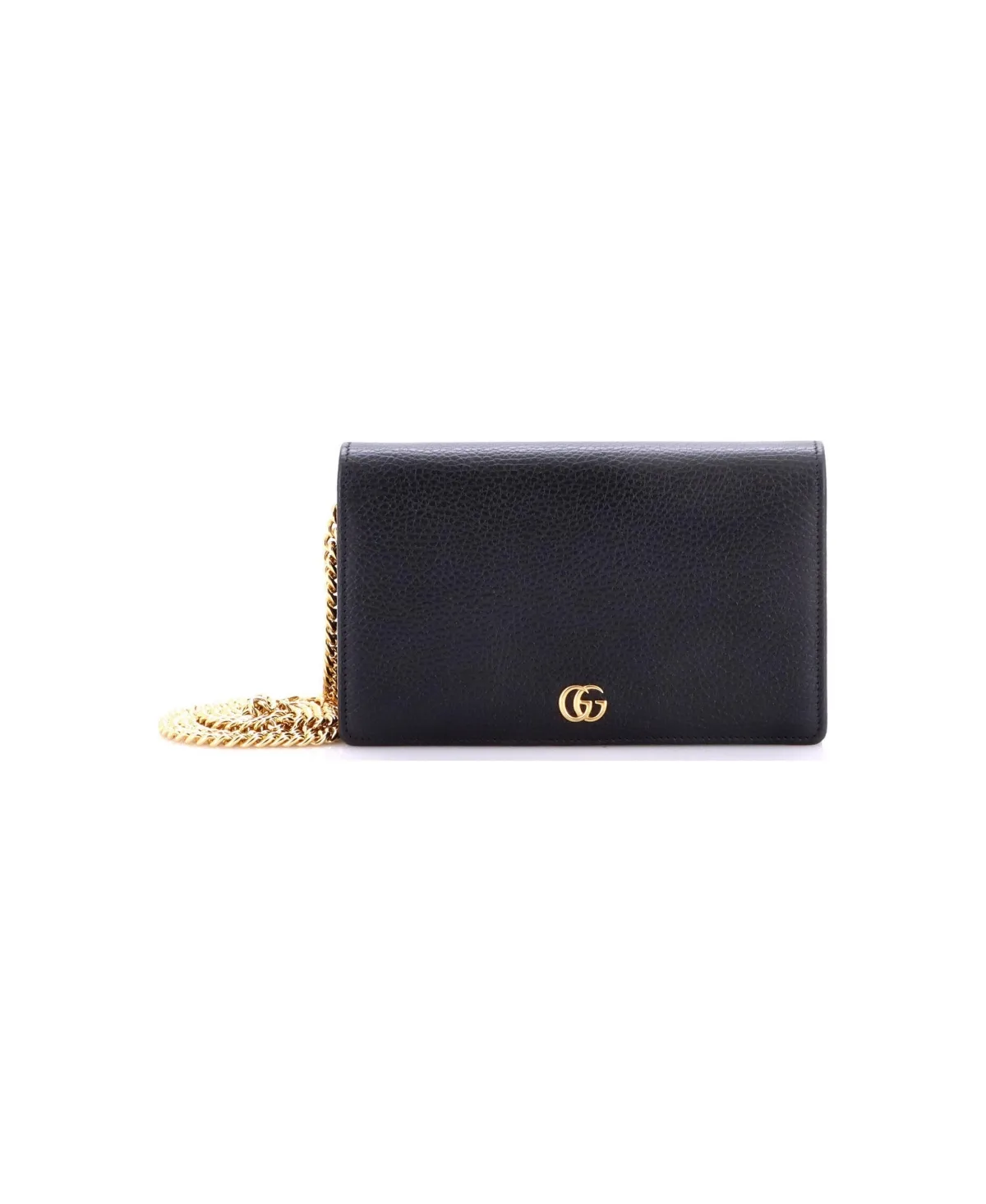 Pre-Owned Gucci Mini Petite Gg Marmont Chain Wallet Leather