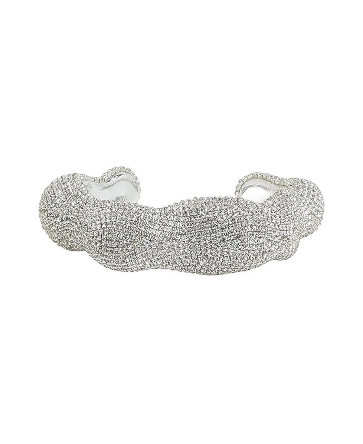 Silver-Tone Pave Crystal Wave Cuff Bracelet by Sohi