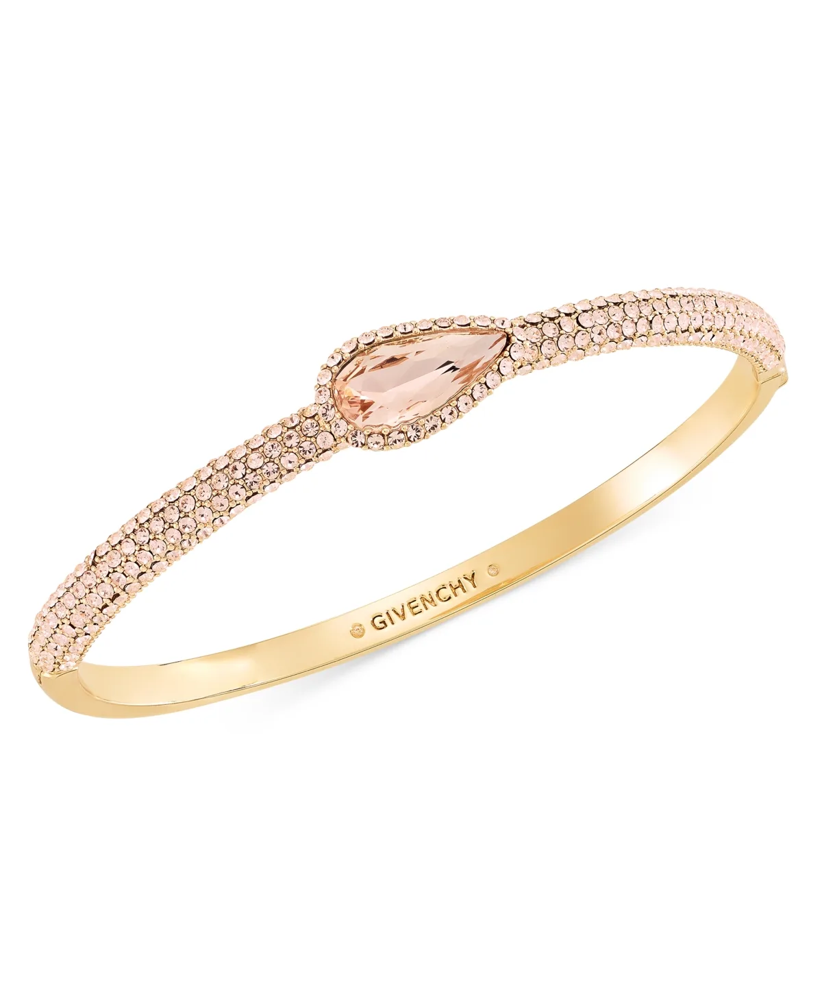 Crystal Metal-Tone Pear Stone Bangle Bracelet