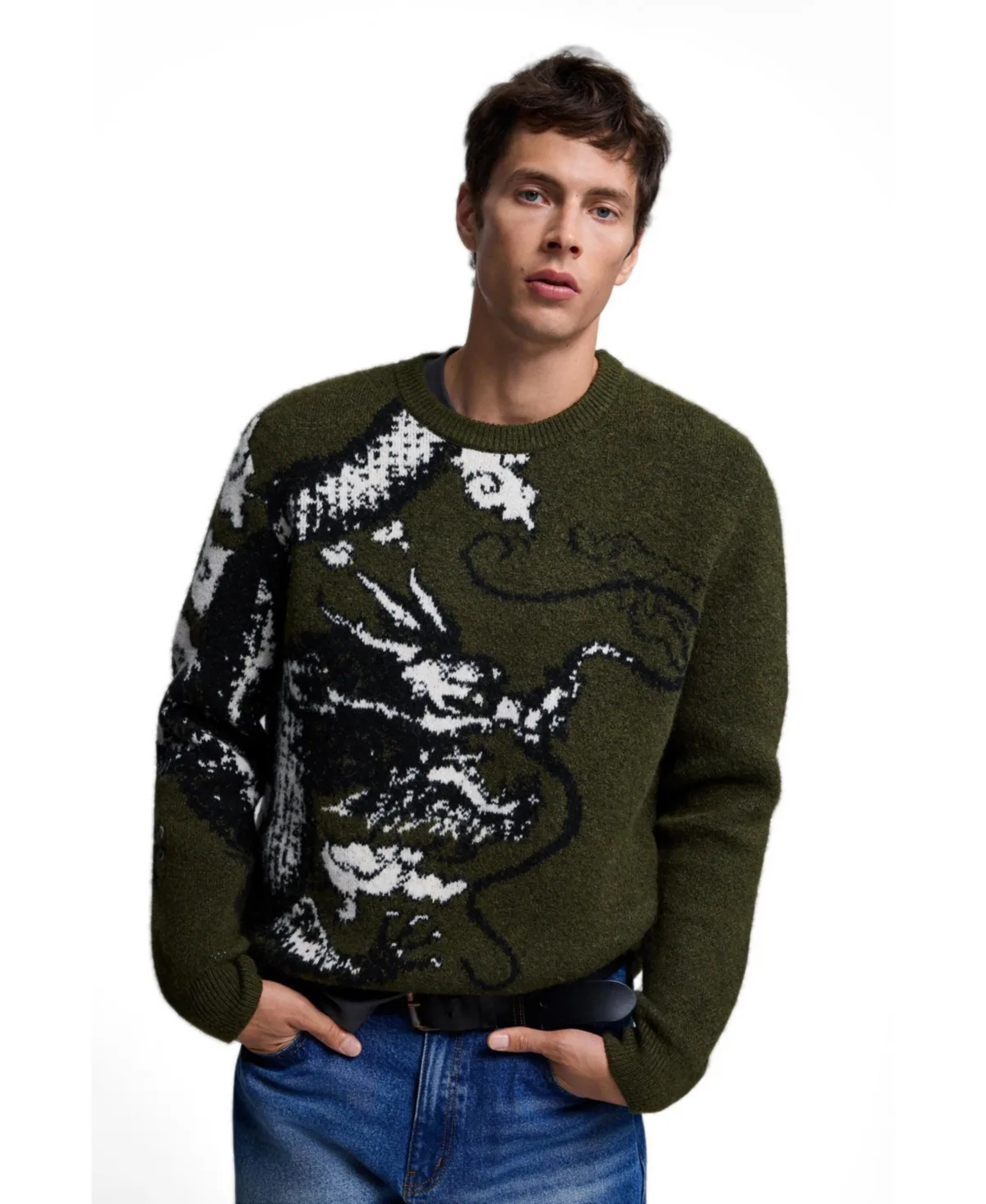 Printed Jacquard Sweater by Desigual