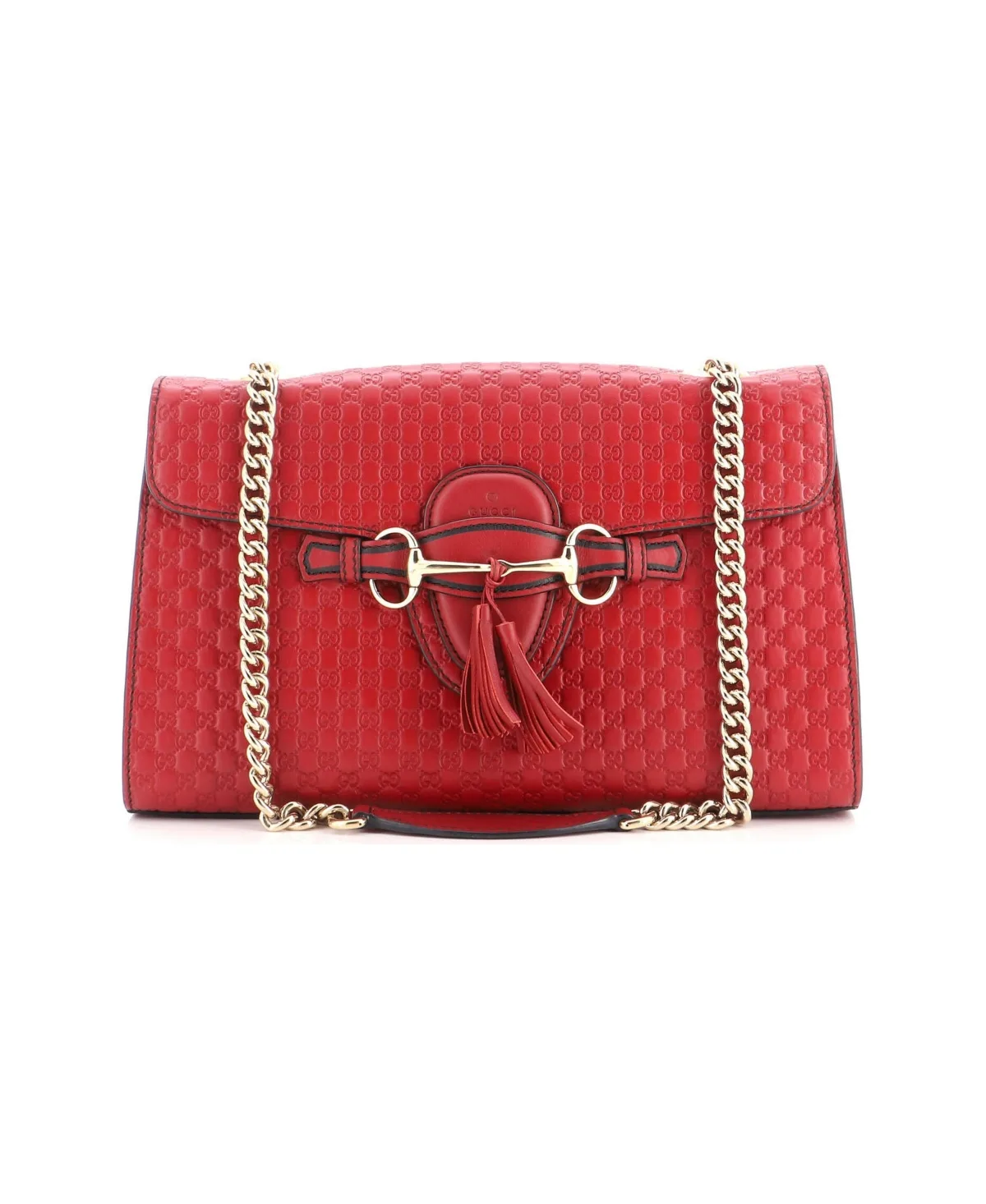 Pre-Owned Medium Emily Chain Flap Bag Microguccissima Leather by Gucci
