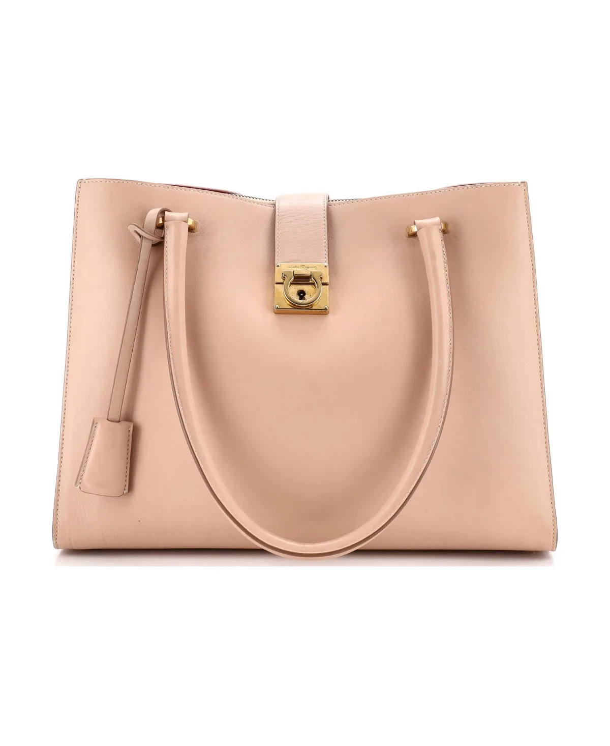 Pre-Owned Medium Gancio Lock Tote Leather by Salvatore Ferragamo
