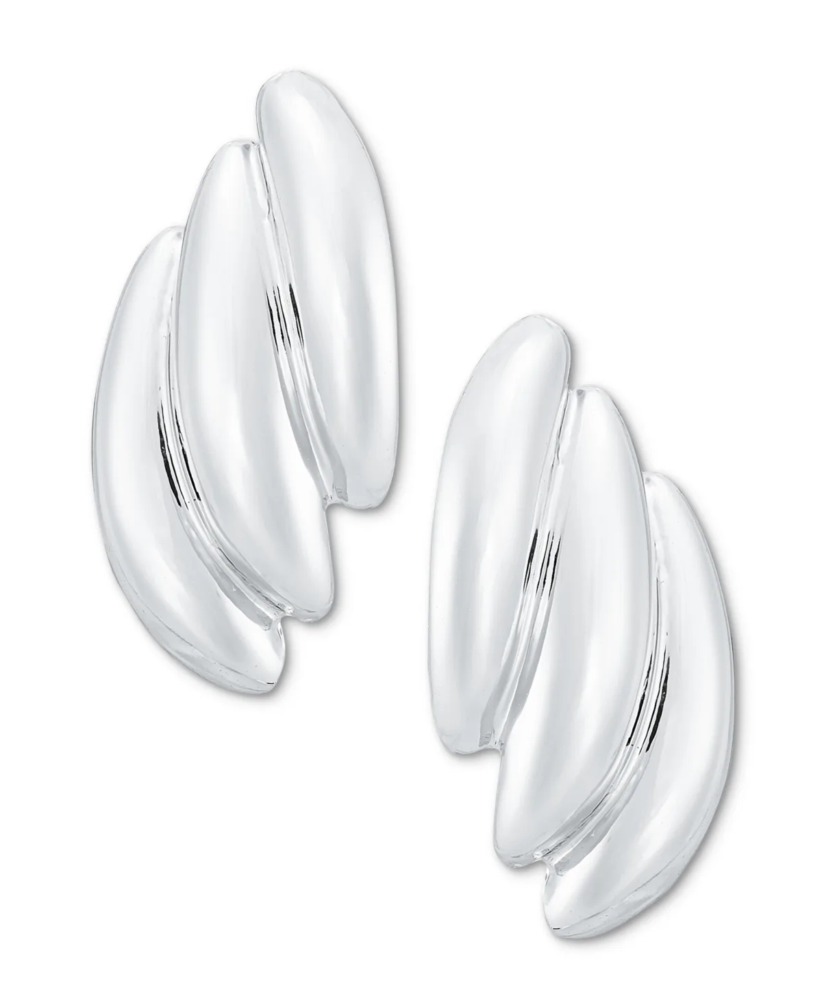 Lauren Ralph Lauren Silver-Tone Titanium Dynamic Puffy Stud Earrings by Ralph Lauren