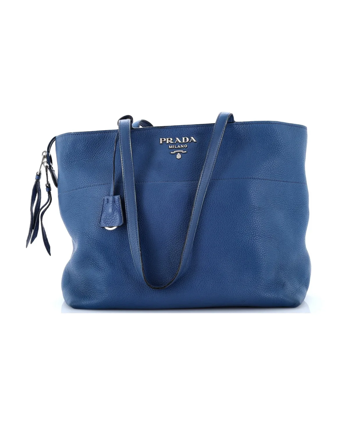 Pre-Owned Prada Medium Zip Shopping Tote Leather by Prada