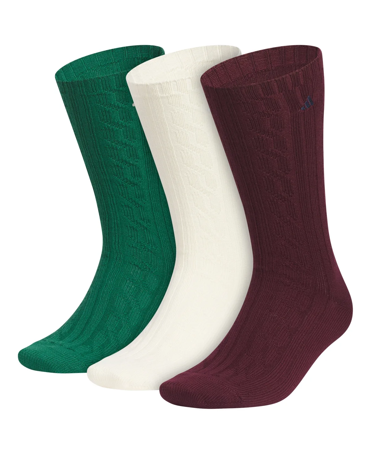 Cable-Knit Crew Socks, 3-Pack by adidas
