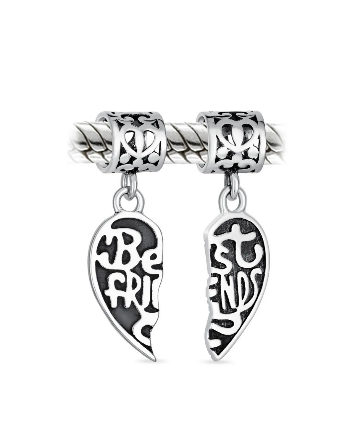 Sterling Silver Bff Forever Heart Dangle Charm by Bling Jewelry