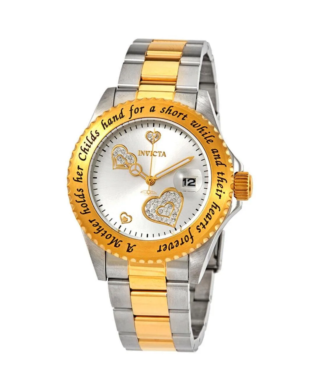 Angel Quartz Mother of Pearl Two-Tone Stainless Steel Watch, 40mm by Invicta