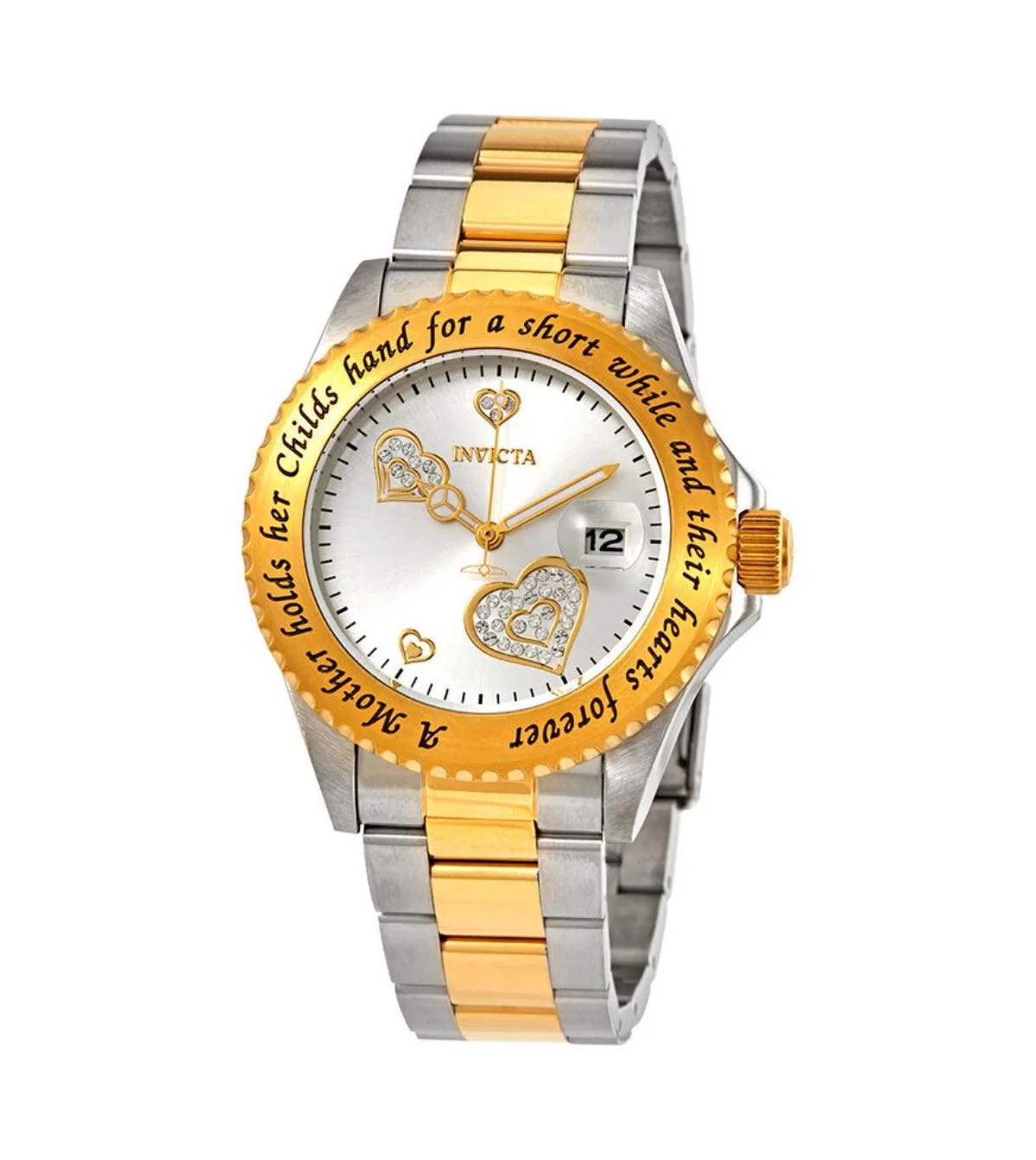 Angel Quartz Mother of Pearl Two-Tone Stainless Steel Watch, 40mm by Invicta