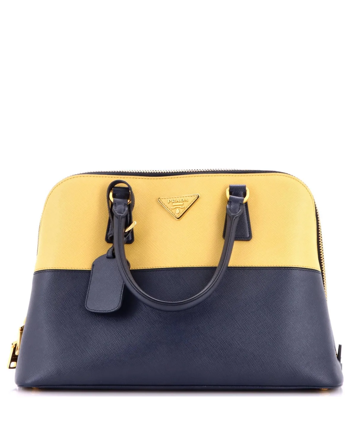 Pre-Owned Medium Bicolor Promenade Bag Saffiano Leather by Prada