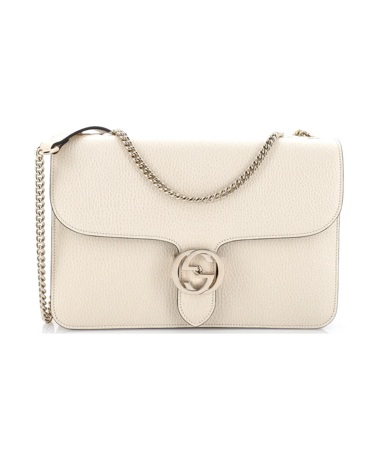 Pre-Owned Medium Interlocking Shoulder Bag Leather by Gucci