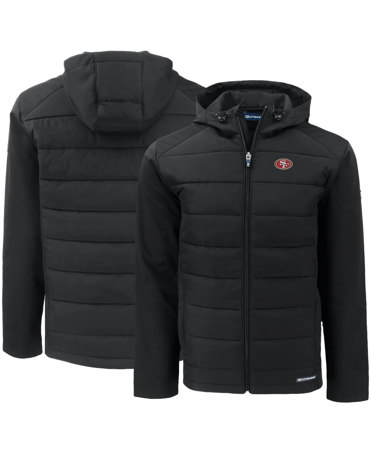 San Francisco 49ers Evoke PrimaLoft Hybrid Eco Softshell Recycled Full-Zip Hooded Jacket by Cutter & Buck