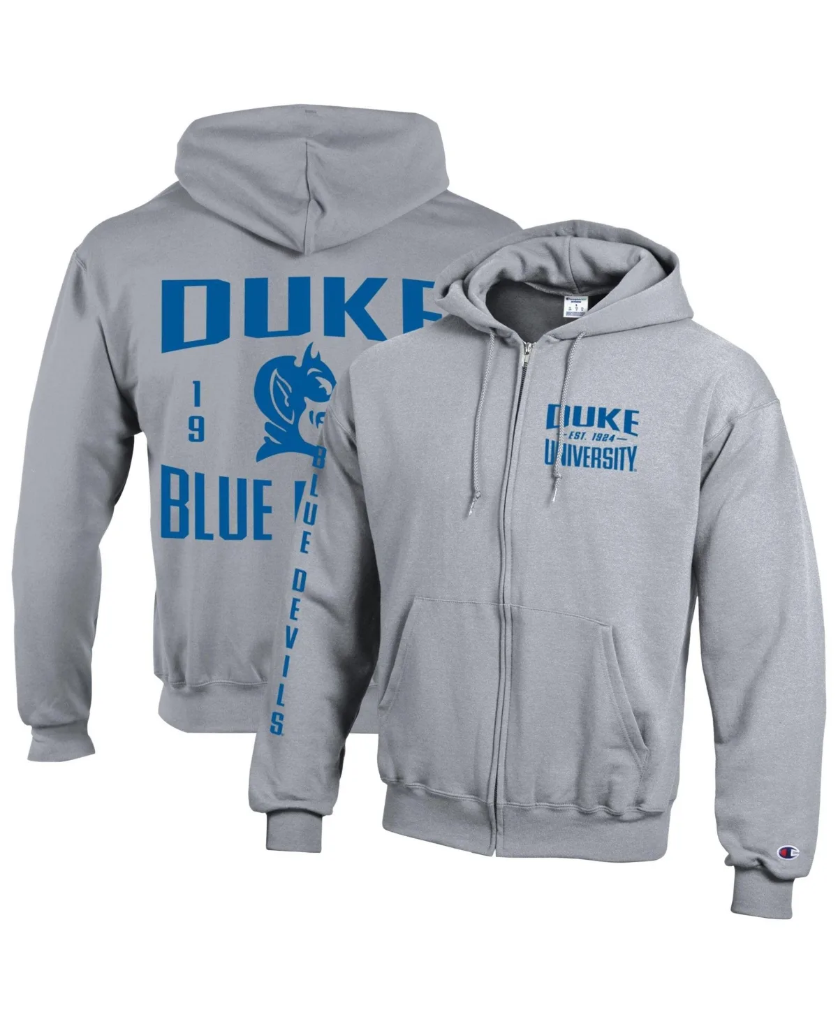 Duke Blue Devils Varsity Powerblend Full-Zip Fleece-Lined Relaxed-Fit Hoodie by Champion