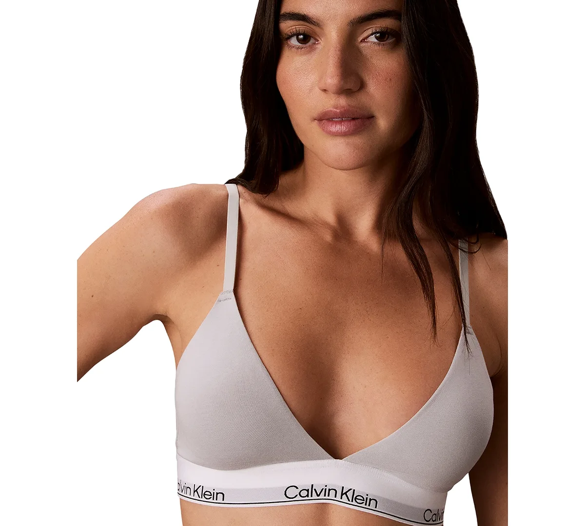 Icon Cotton-Modal Lightly Lined Triangle Bralette by Calvin Klein