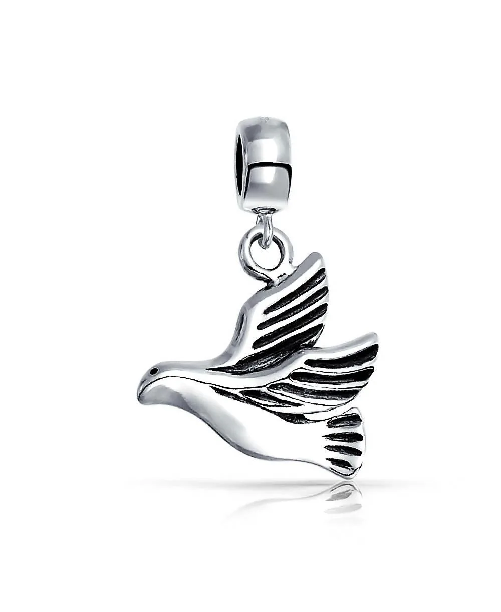 Sterling Silver World Peace Dove Dangle Charm by Bling Jewelry