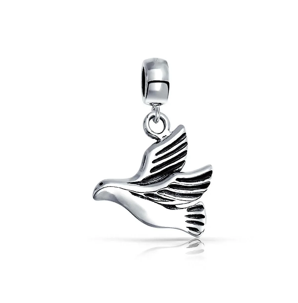 Sterling Silver World Peace Dove Dangle Charm by Bling Jewelry