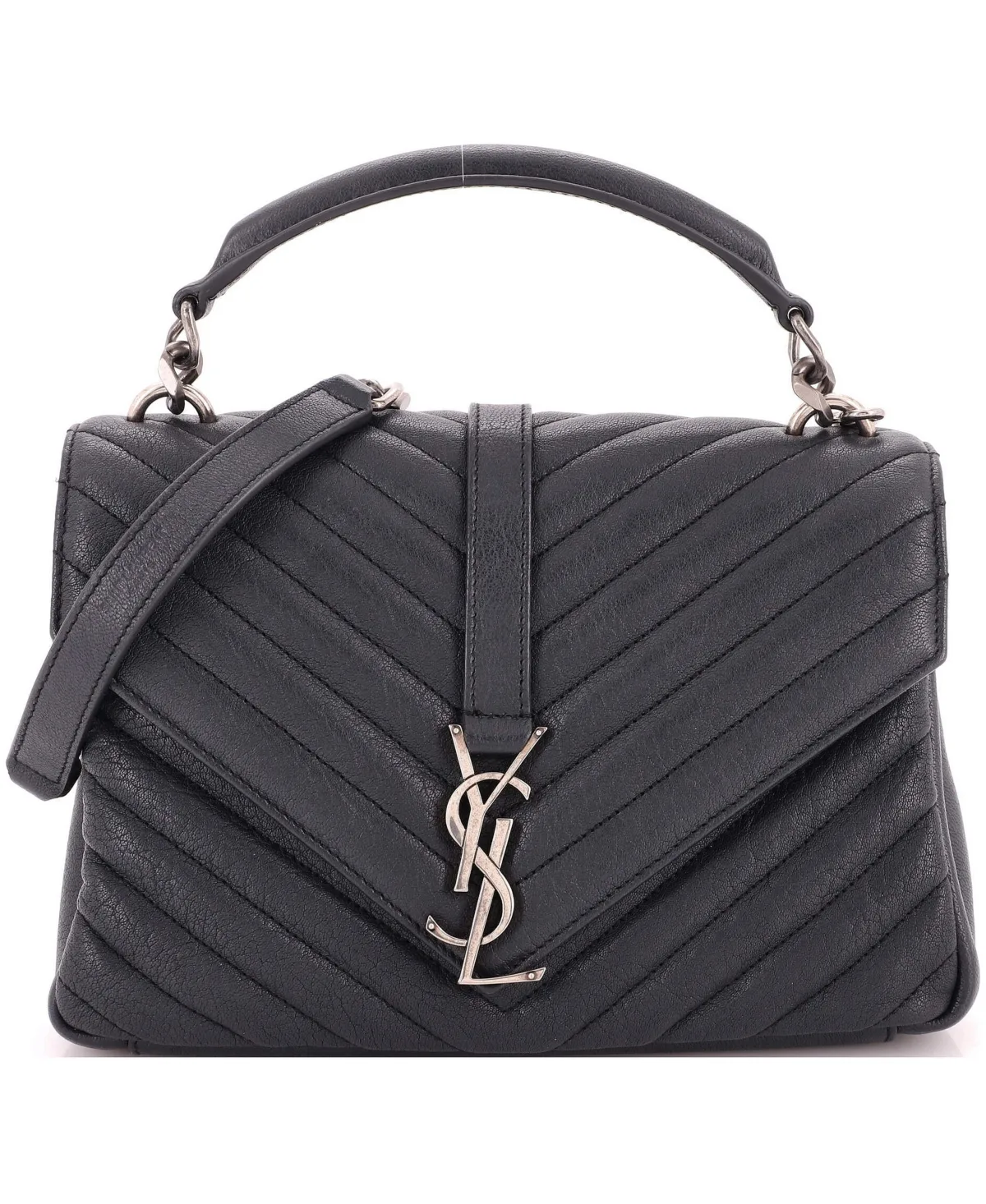 Pre-Owned Medium Classic Monogram College Bag Matelasse Chevron Leather