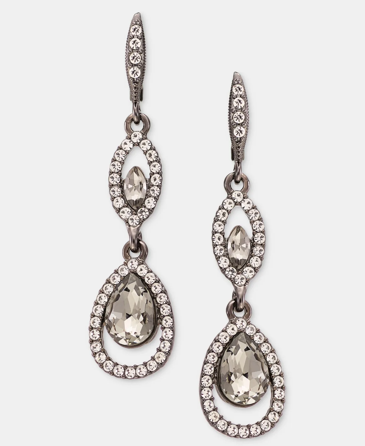 Gold-Tone Glass Drama Double Drop Earrings