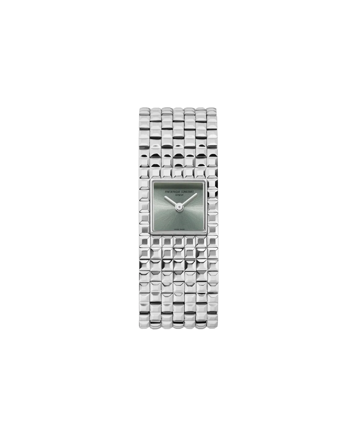 Swiss Quartz Manchette Green Dial Silver-Tone Stainless Steel Bracelet Watch 25.7mm by Frederique Constant