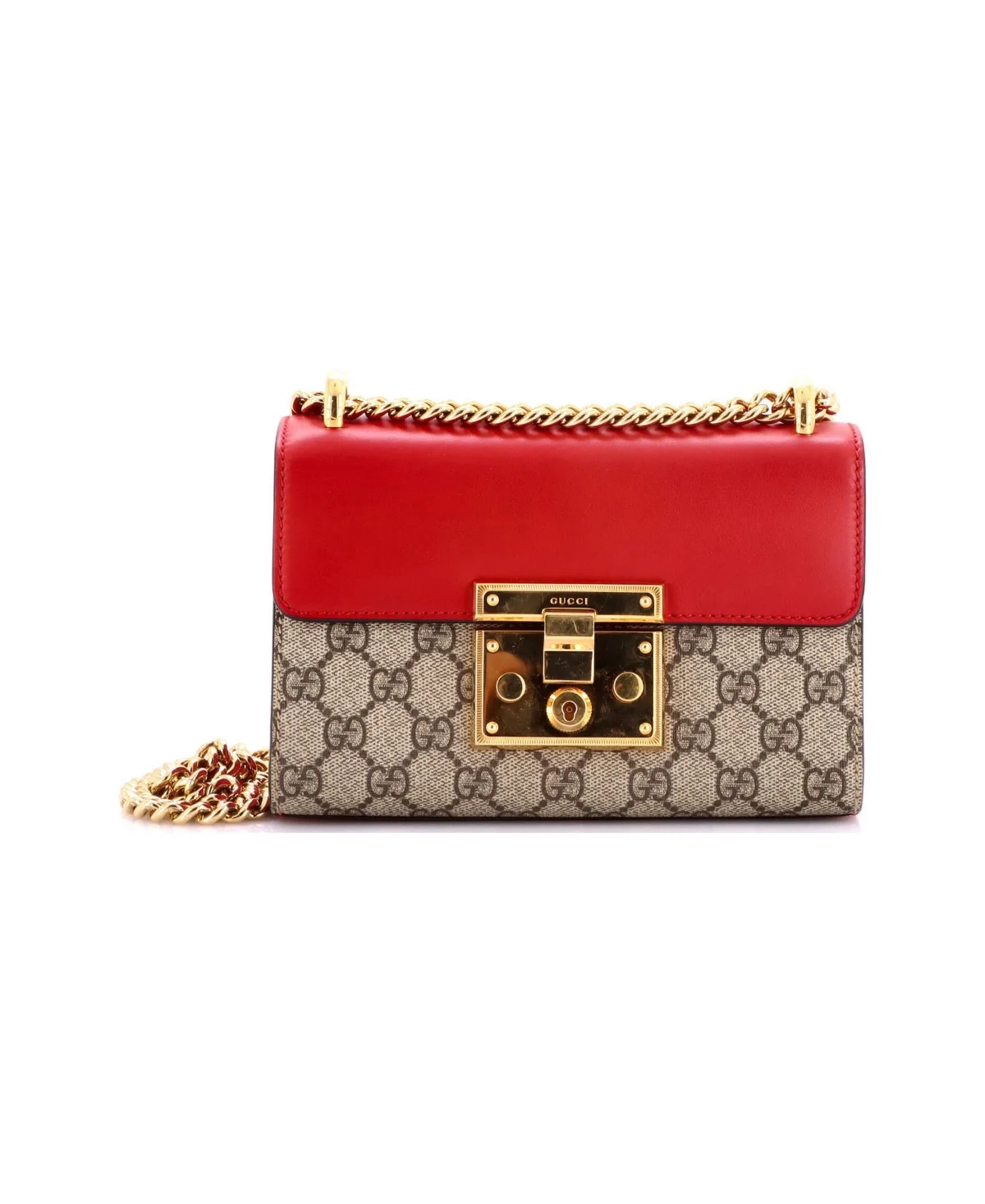 Pre-Owned Gucci Small Padlock Shoulder Bag Gg Coated Canvas and Leather
