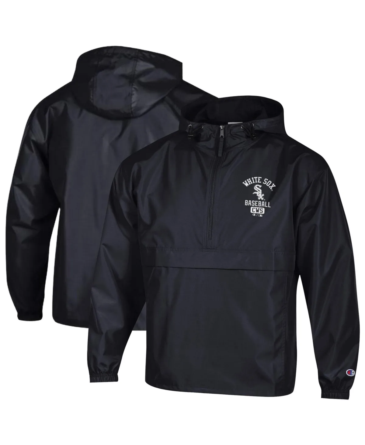 Champion Chicago White Sox Packable Windbreaker Half-Zip Hoodie by Champion