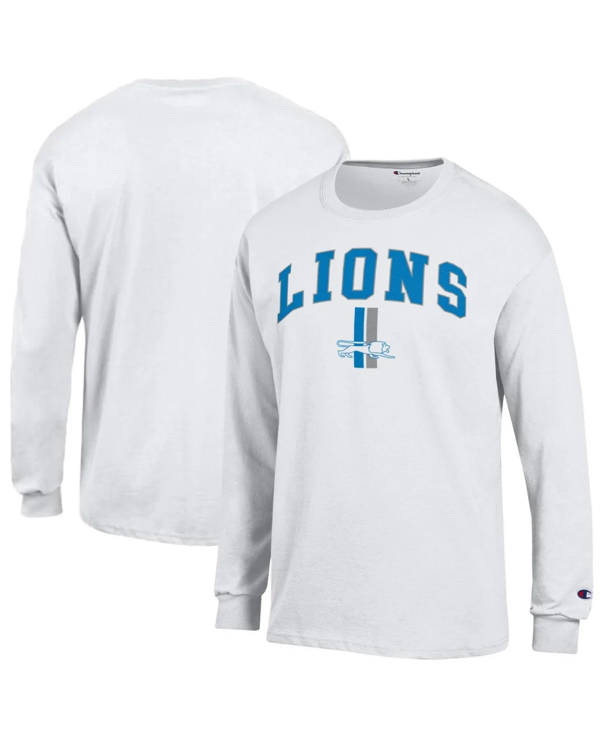 Detroit Lions Arch Over Logo Long Sleeve T-Shirt by Champion