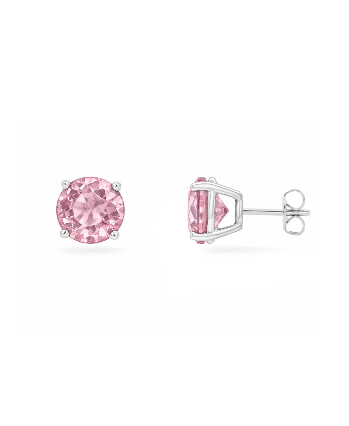 Silver-Tone Cubic Zirconia Round Stud Earrings by Giani Bernini