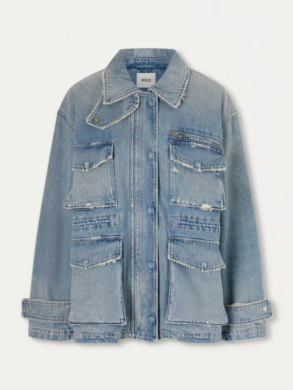 - Aubrey Distressed Denim Jacket -