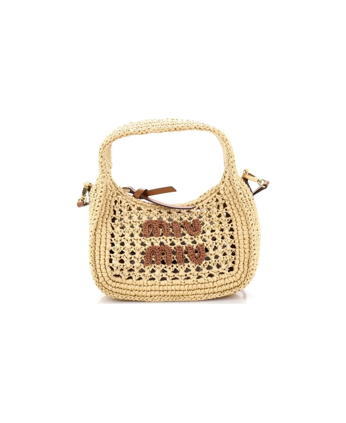 Pre-Owned Miu Miu Mini Wander Hobo Raffia by Miu Miu