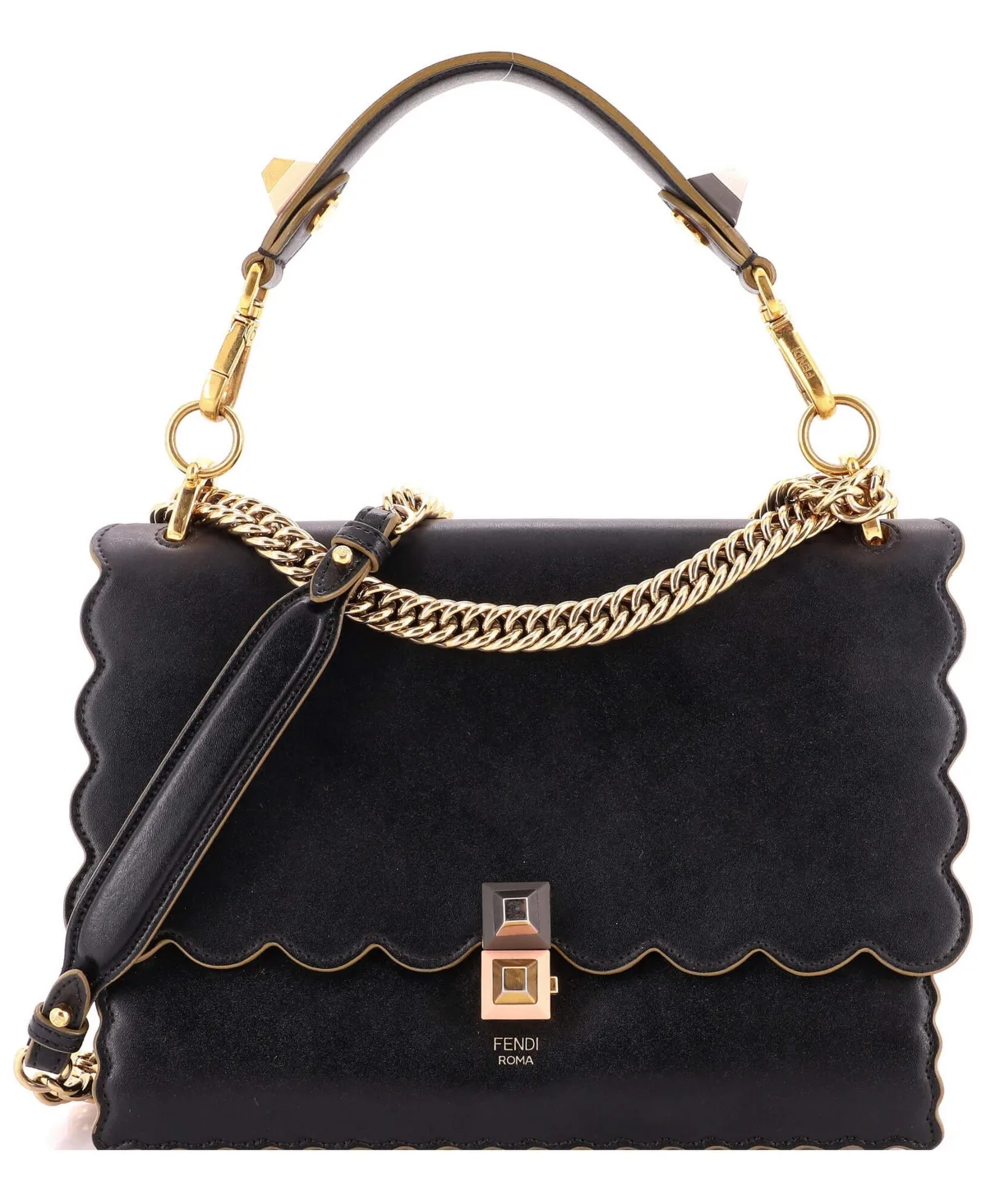 Pre-Owned Medium Kan I Bag Leather by FENDI