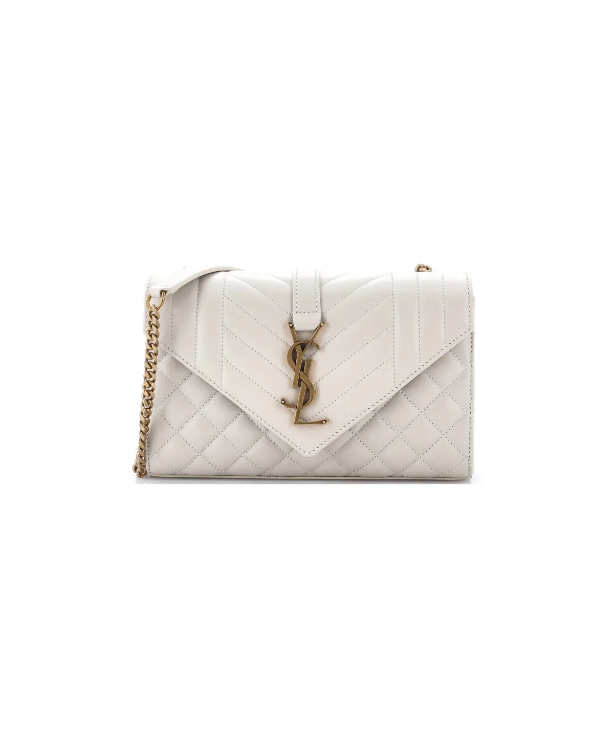Pre-Owned Saint Laurent Small Classic Monogram Envelope Satchel Mixed Matelasse Leather by Saint Laurent