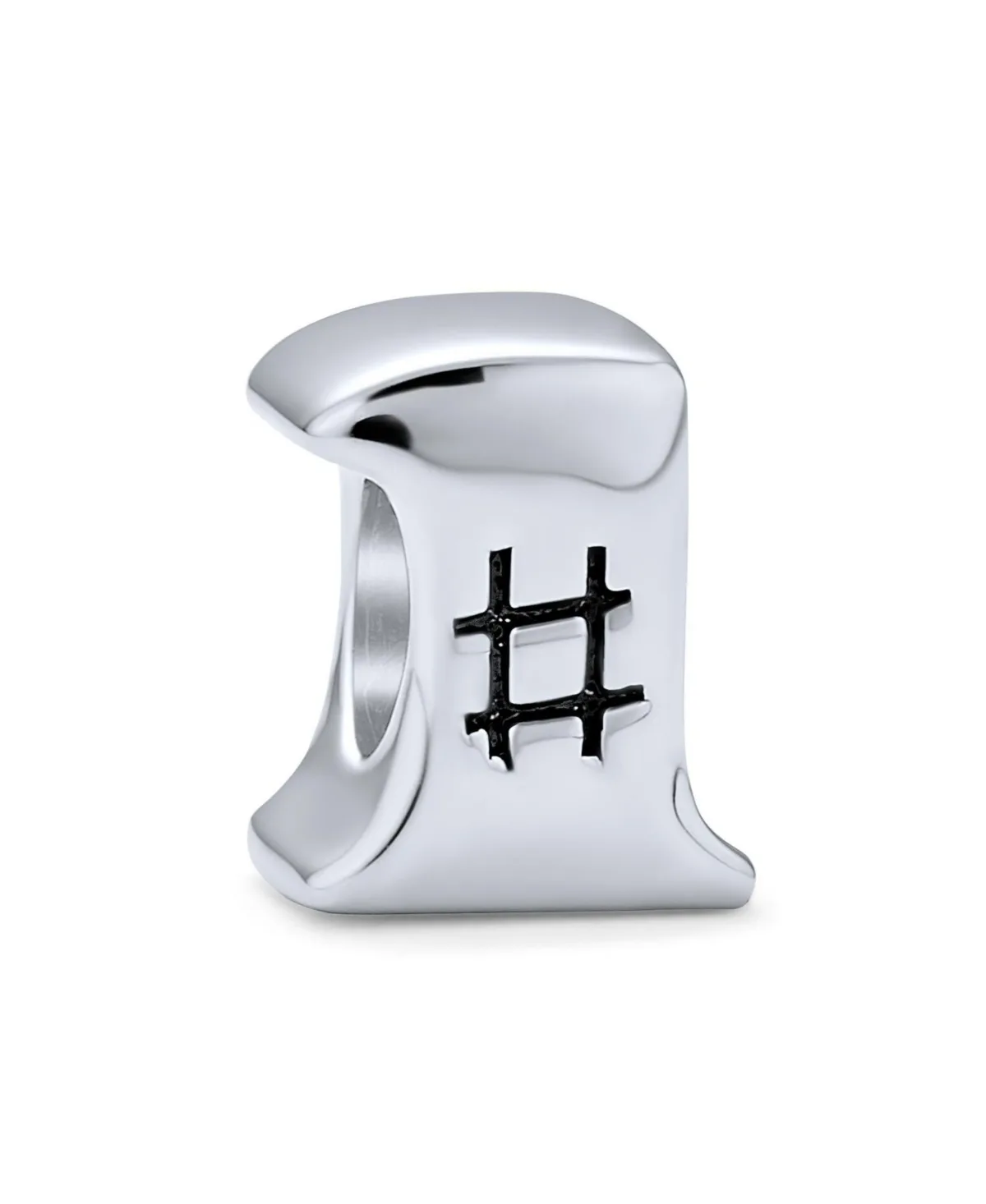 925 Sterling Silver Winner Word #1 Charm Bead Oxidized for Bracelet by Bling Jewelry
