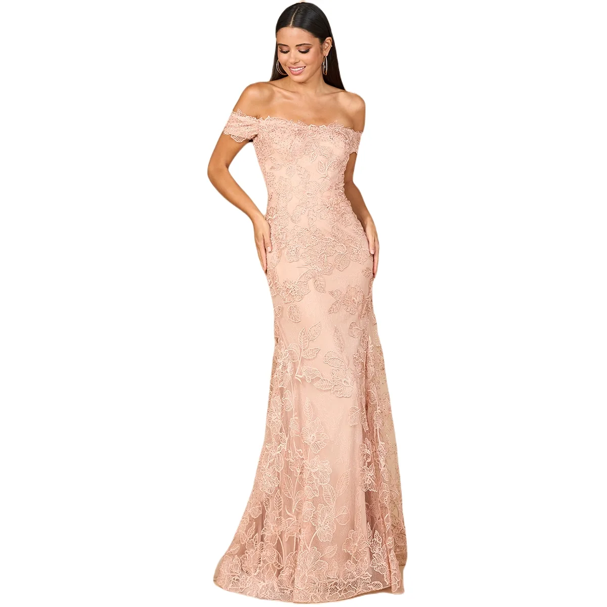 Off Shoulder Lace Mermaid Gown