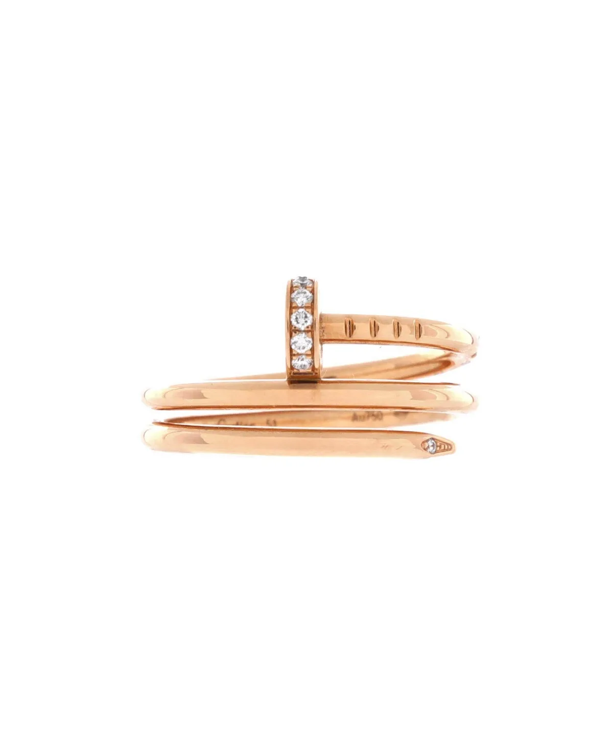 Pre-Owned Cartier Juste Un Clou Diamond Ring (0.08 ct.) in 18K Rose Gold by Cartier's