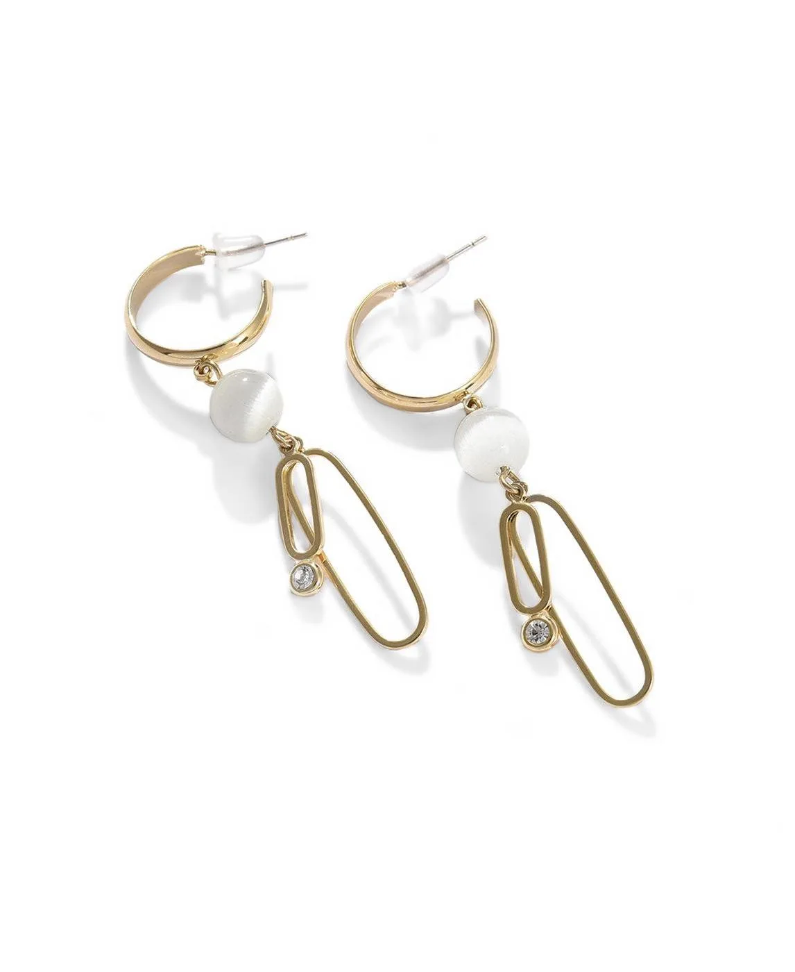 Crystal and Imitation Pearl Gold-Tone Santorini-Inspired Drop Earrings