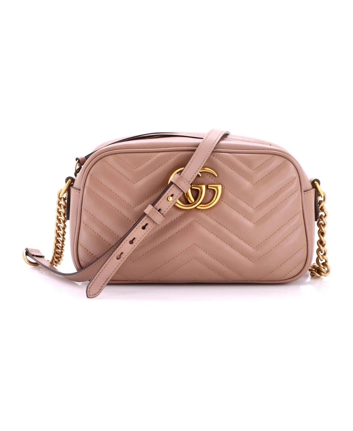 Pre-Owned Gucci Small Gg Marmont Shoulder Bag Matelasse Leather by Gucci