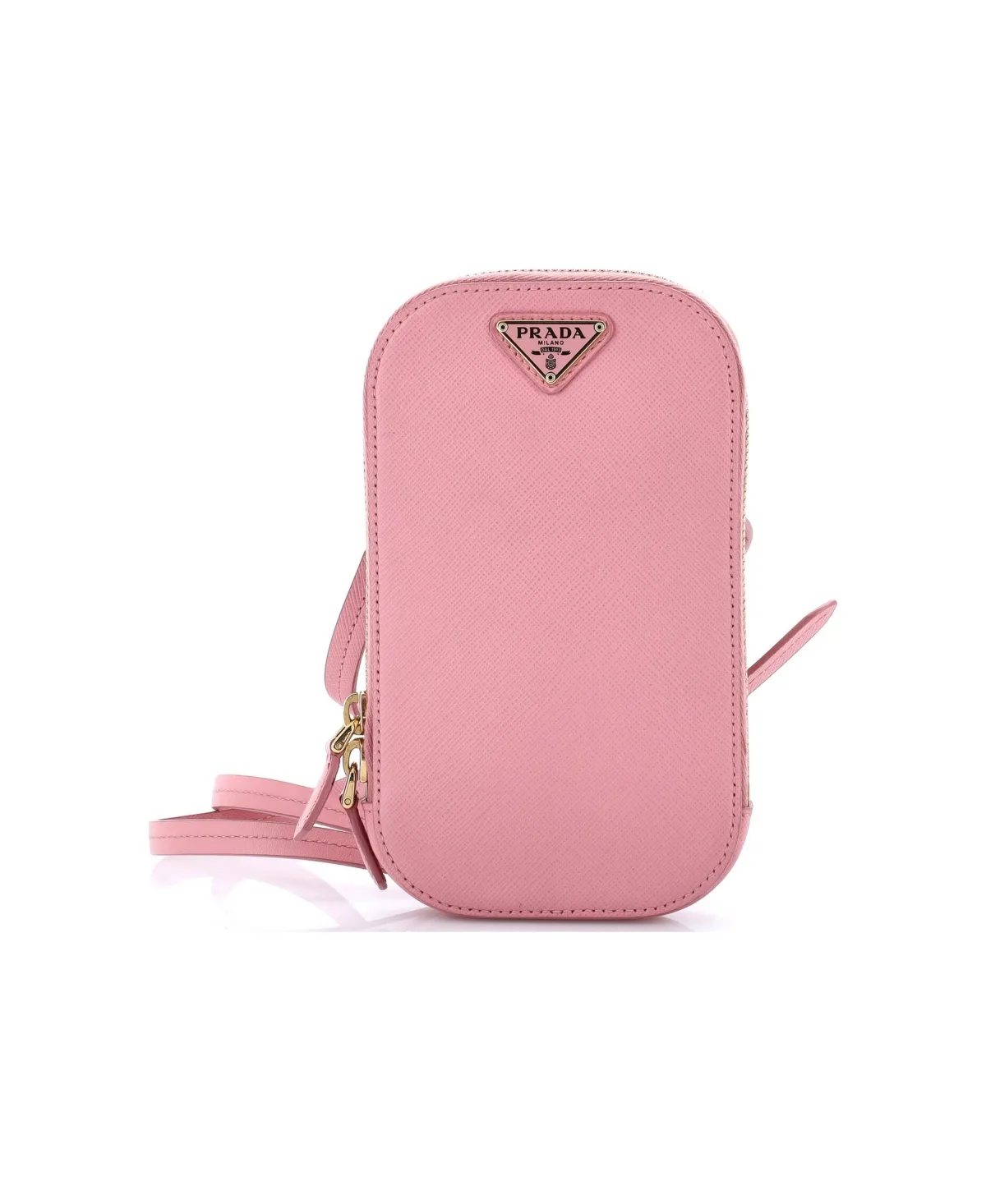Pre-Owned Prada Zip Phone Holder Crossbody Bag Saffiano Leather