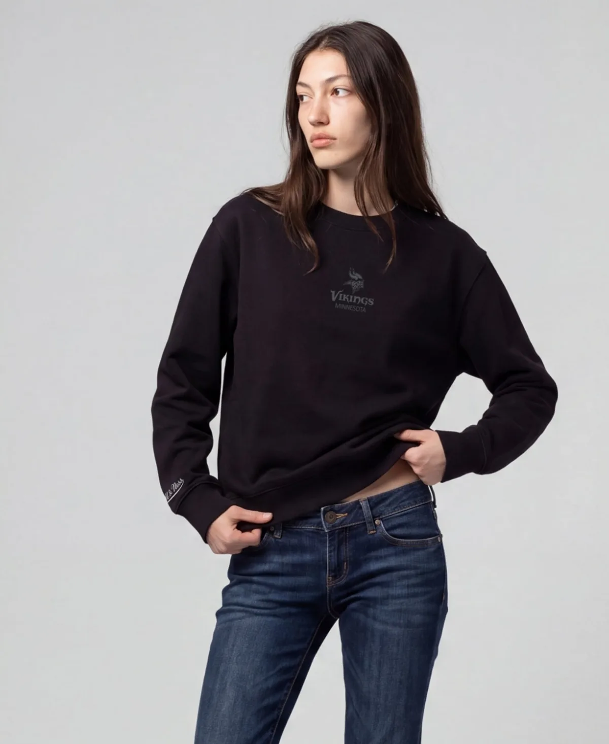 Minnesota Vikings Core Essentials Dropped-Shoulder Graphic Sweatshirt by Mitchell & Ness
