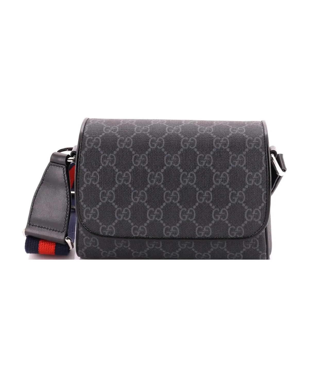Pre-Owned Gucci Super Mini Web Flap Messenger Bag GG Coated Canvas by Gucci