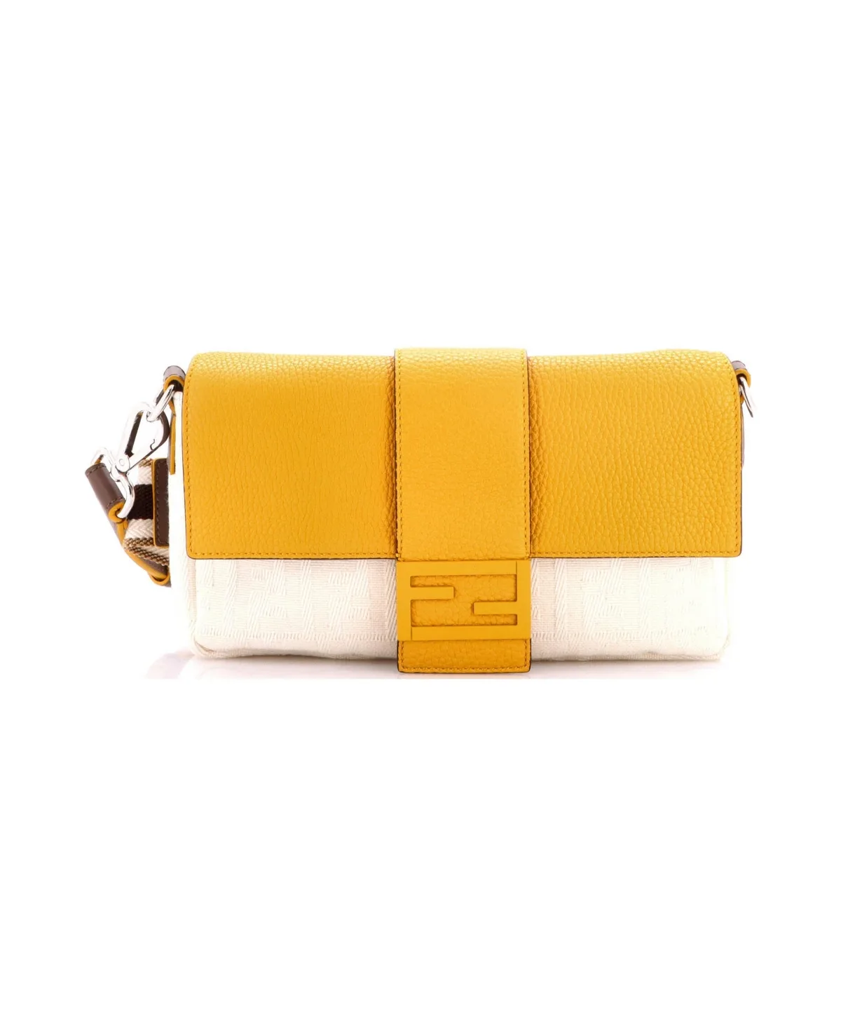 Pre-Owned Fendi Medium Baguette Convertible Belt Bag Zucca Canvas with Canvas and Leather by FENDI