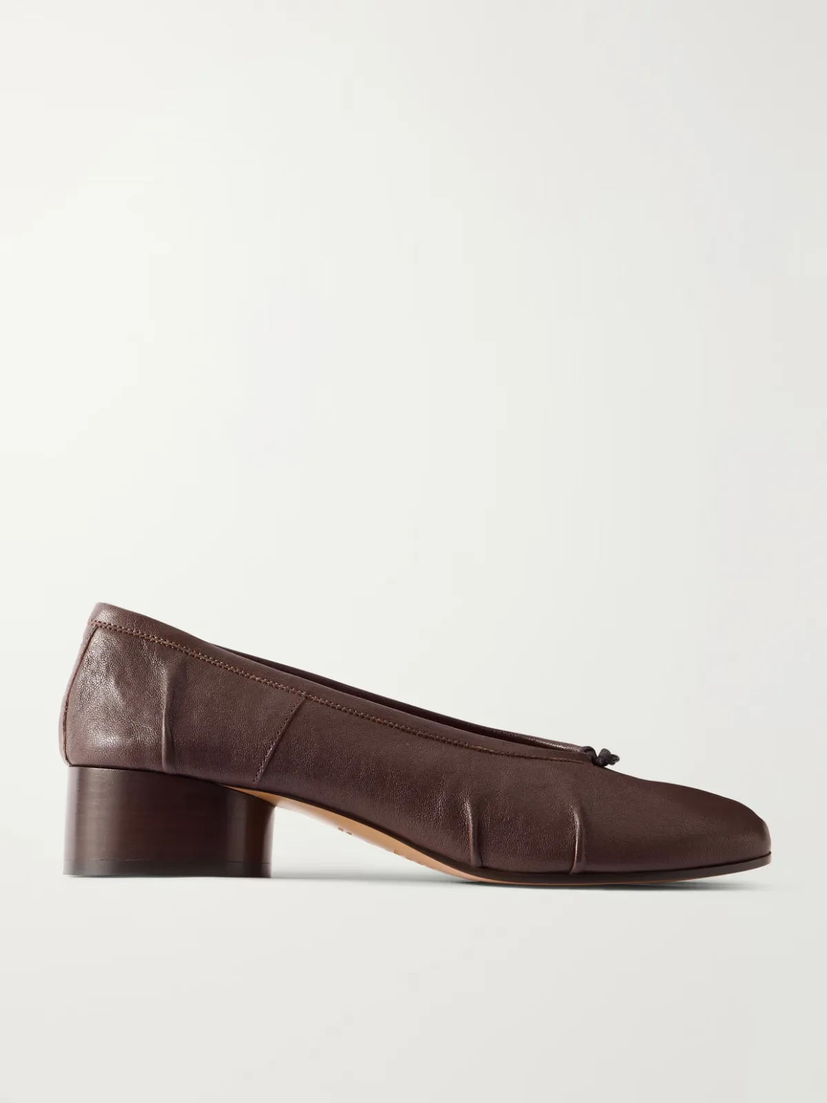 - Tabi Ballerina Split-toe Leather Pumps -