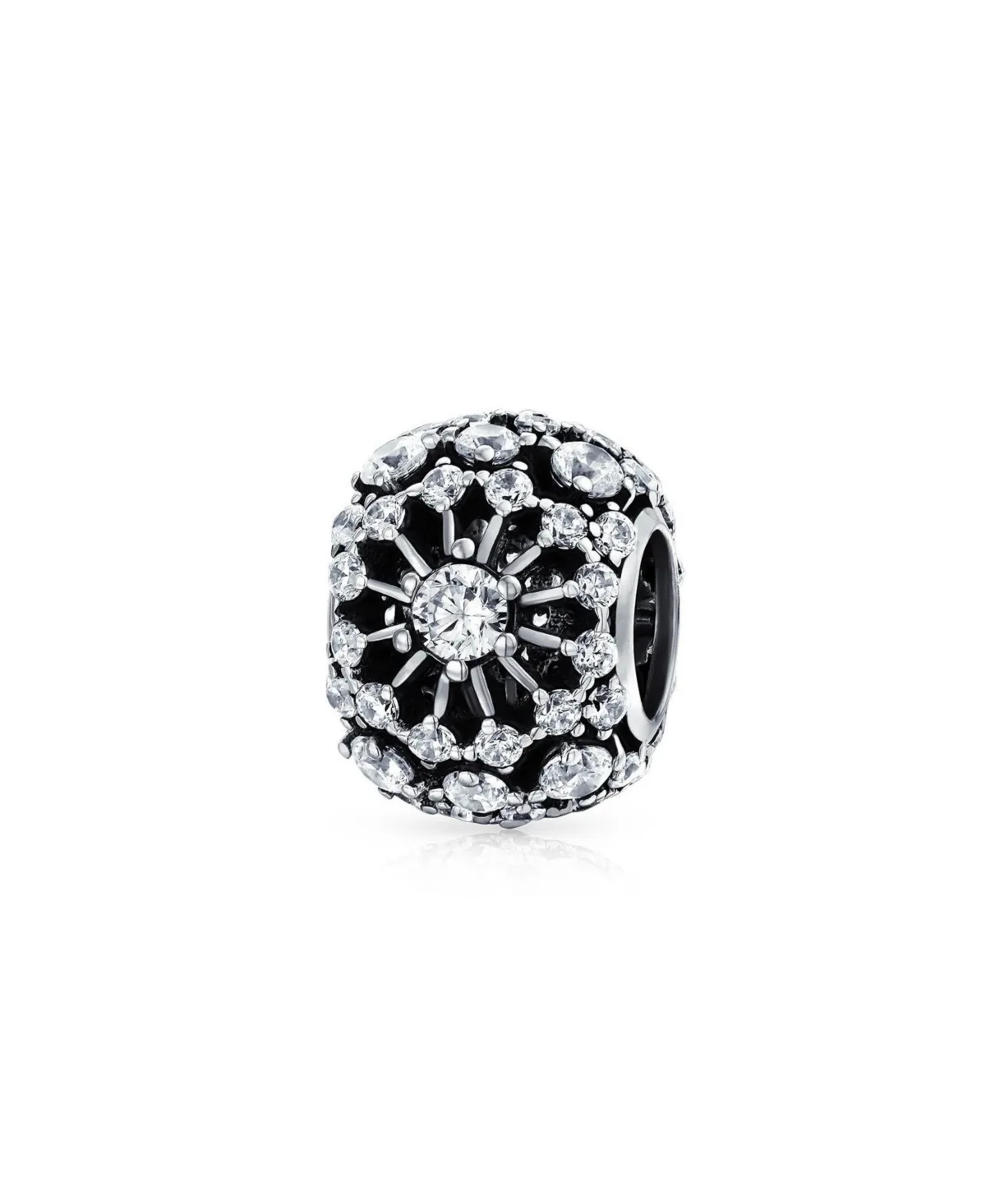 Crystal Floral Charm Bead by Bling Jewelry